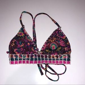 Floral triangle bikini top